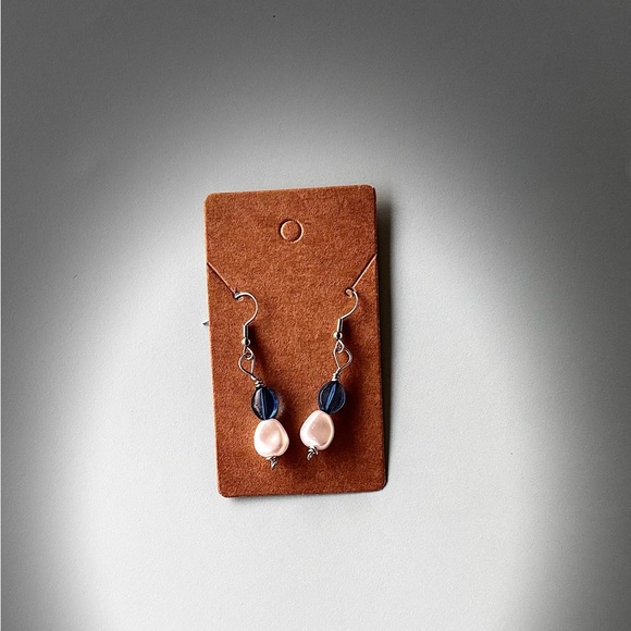 Blue and white handmade earrings 💙 - Picture 1 of 1